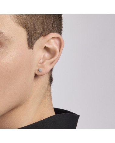 Pendiente Solitario de Plata para Hombre con Zirconita Blanca 5 mm Mabina | Joyería Onix Lugo