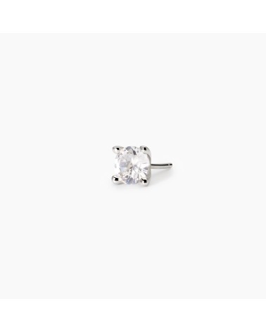 Pendiente Solitario de Plata para Hombre con Zirconita Blanca 6 mm Mabina | Joyería Onix Lugo