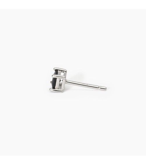 Pendiente Solitario de Plata para Hombre con Zirconita Negra Cuadrada Mabina | Joyería Onix Lugo
