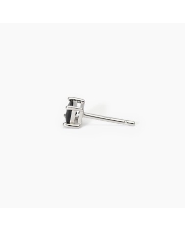 Pendiente Solitario de Plata para Hombre con Zirconita Negra Cuadrada Mabina | Joyería Onix Lugo