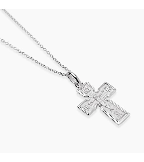 Collar de Plata para Hombre con Crucifijo Cristiano Ortodoxo CREDO Mabina | Joyería Onix Lugo