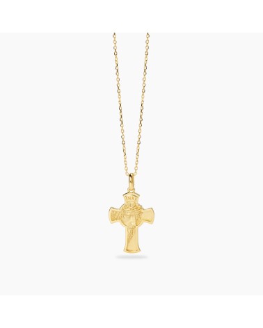 Collar de Plata Bañada en Oro para Hombre con Cruz Sacrum Mabina | Joyería Onix Lugo