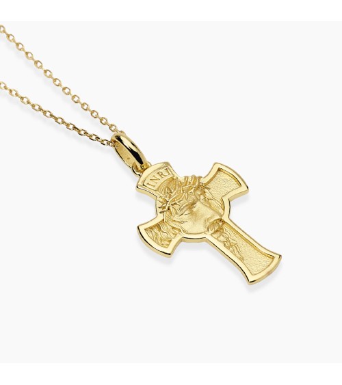 Collar de Plata Bañada en Oro para Hombre con Cruz Sacrum Mabina | Joyería Onix Lugo