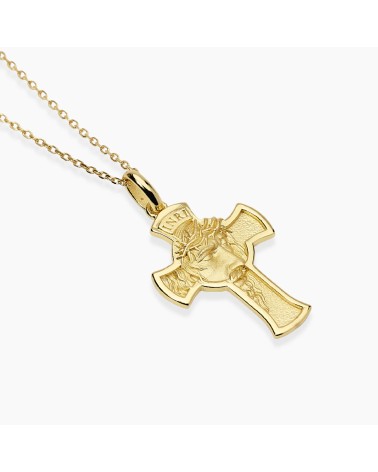 Collar de Plata Bañada en Oro para Hombre con Cruz Sacrum Mabina | Joyería Onix Lugo