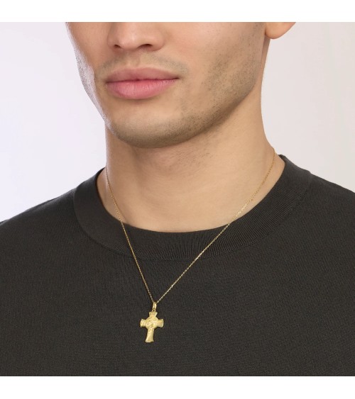 Collar de Plata Bañada en Oro para Hombre con Cruz Sacrum Mabina | Joyería Onix Lugo