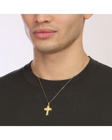 Collar de Plata Bañada en Oro para Hombre con Cruz Sacrum Mabina | Joyería Onix Lugo