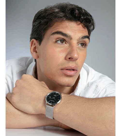 Reloj Viceroy de Hombre Esfera Negra y Malla Milanesa 401497-57 | Joyería Onix Lugo