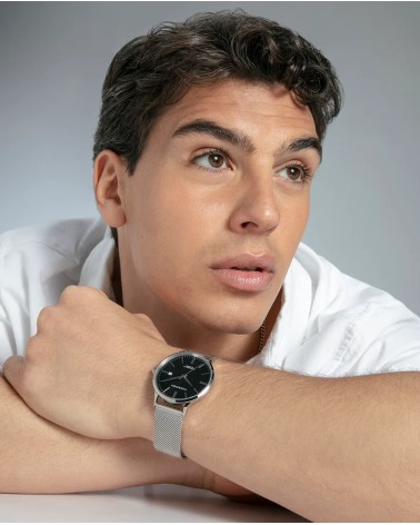 Reloj Viceroy de Hombre Esfera Negra y Malla Milanesa 401497-57 | Joyería Onix Lugo