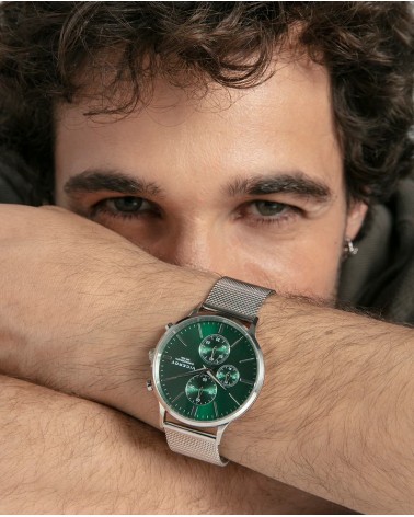 Reloj Viceroy de Hombre Cronógrafo Esfera Verde Malla Milanesa 401499-67 | Joyería Onix Lugo