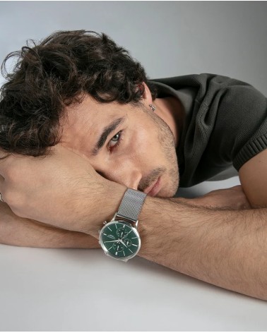 Reloj Viceroy de Hombre Cronógrafo Esfera Verde Malla Milanesa 401499-67 | Joyería Onix Lugo