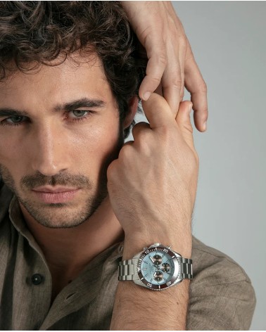 Reloj Viceroy de Hombre Cronógrafo Bisel Cerámico Marrón Esfera Azul Heat 41179-37 | Joyería Onix Lugo