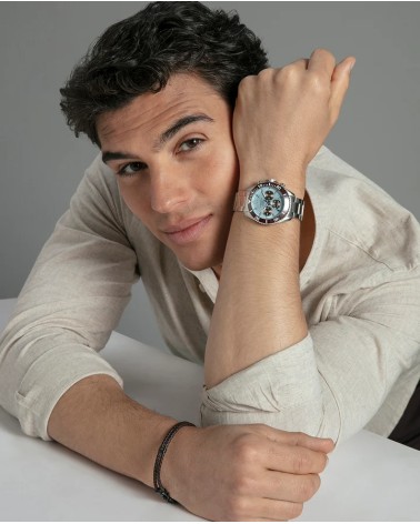 Reloj Viceroy de Hombre Cronógrafo Bisel Cerámico Marrón Esfera Azul Heat 41179-37 | Joyería Onix Lugo