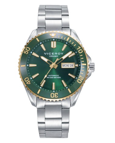 Reloj Viceroy Automático de Hombre Bisel Cerámico Verde 200m Heat 41181-67 | Joyería Onix Lugo