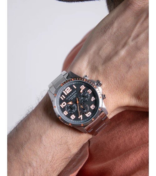 Reloj Viceroy de Hombre Heat Cronógrafo Acero y Naranja 401373-14 | Joyería Onix Lugo