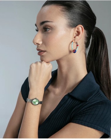 Reloj Viceroy de Mujer Ovalado en Acero con Esfera Verde Kiss 41166-67 | Joyería Onix Lugo