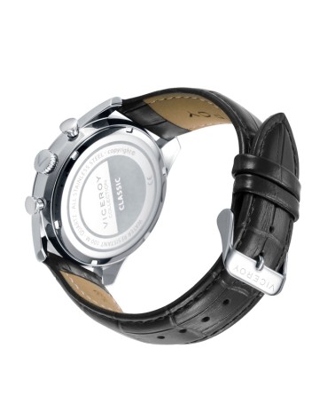Reloj Viceroy de Hombre Classic Cronógrafo Acero, Esfera Negra y Piel 401379-17 | Joyería Onix Lugo
