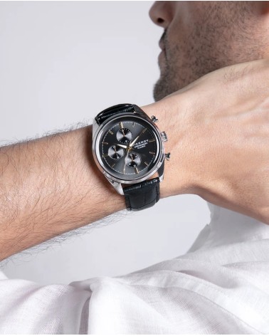 Reloj Viceroy de Hombre Classic Cronógrafo Acero, Esfera Negra y Piel 401379-17 | Joyería Onix Lugo