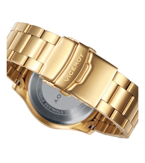 Reloj Viceroy de Hombre Heat Cronógrafo Acero IP Dorado y Esfera Azul 401135-36 | Joyería Onix Lugo