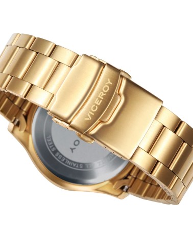 Reloj Viceroy de Hombre Heat Cronógrafo Acero IP Dorado y Esfera Azul 401135-36 | Joyería Onix Lugo