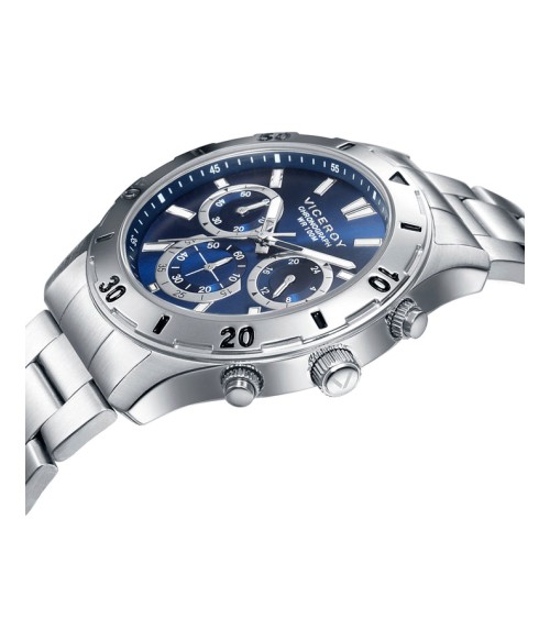 Reloj Viceroy de Hombre Heat Cronógrafo Acero y Esfera Azul 401135-37 | Joyería Onix Lugo