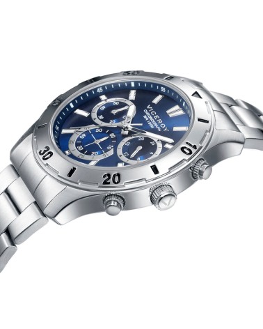 Reloj Viceroy de Hombre Heat Cronógrafo Acero y Esfera Azul 401135-37 | Joyería Onix Lugo