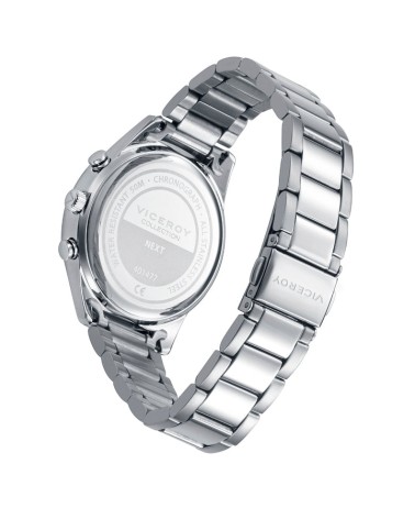 Pack Reloj Viceroy Niño Next Cronógrafo Acero Esfera Blanca + Pulsera Cruz Azul 401477-04 | Joyería Onix Lugo