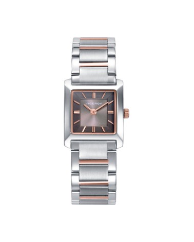 Reloj Viceroy de Mujer Rectangular Bitono Acero e IP Rosa Esfera Gris 41162-17 | Joyería Onix Lugo