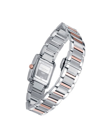 Reloj Viceroy de Mujer Rectangular Bitono Acero e IP Rosa Esfera Gris 41162-17 | Joyería Onix Lugo