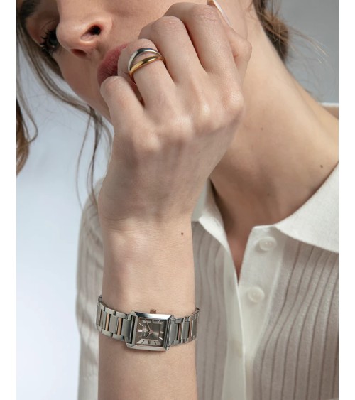 Reloj Viceroy de Mujer Rectangular Bitono Acero e IP Rosa Esfera Gris 41162-17 | Joyería Onix Lugo