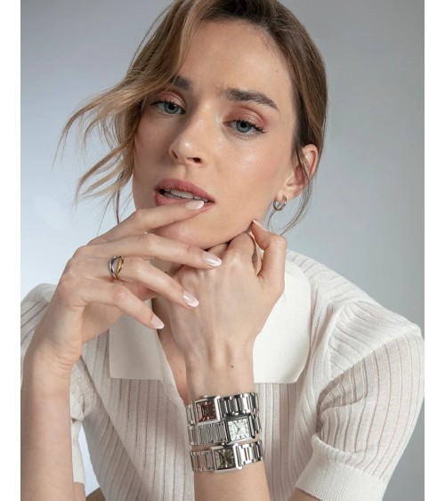 Reloj Viceroy de Mujer Rectangular Bitono Acero e IP Rosa Esfera Gris 41162-17 | Joyería Onix Lugo