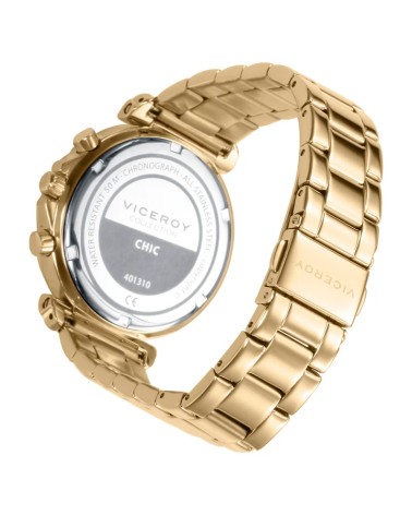 Reloj Viceroy de Mujer Chic Cronógrafo Acero IP Dorado Esfera Negra 401310-57 | Joyería Onix Lugo