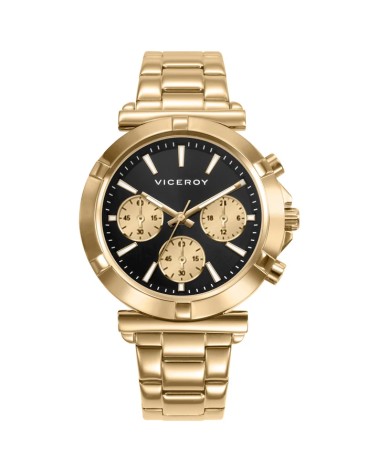 Reloj Viceroy de Mujer Chic Cronógrafo Acero IP Dorado Esfera Negra 401310-57 | Joyería Onix Lugo