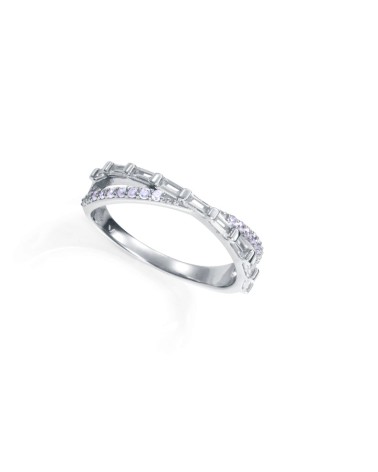 Anillo Viceroy Jewels Plata de Ley Rodiada Cruzado Circonitas y Baguettes 2379A016-30 | Joyería Onix Lugo