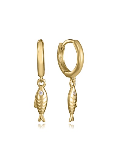 Pendientes Viceroy Jewels Aro Plata de Ley Baño de Oro Pez y Circonita 2368E100-30 | Joyería Onix Lugo