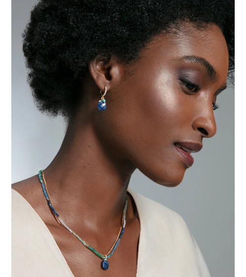 Pendientes Viceroy Jewels Plata de Ley Baño de Oro Piedras Naturales Azules y Verdes 13270E100-42 | Joyería Onix Lugo