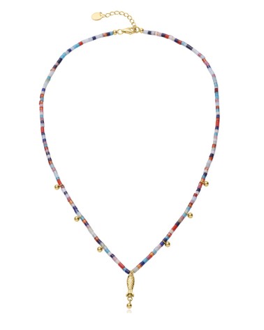 Collar Viceroy Jewels Plata de Ley Baño de Oro Piedras de Colores y Pez Colgante 13266C100-59 | Joyería Onix Lugo