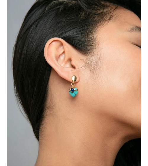 Pendientes Viceroy Jewels Plata de Ley Baño de Oro Piedras Azules y Corazón Turquesa 13240E100-93 | Joyería Onix Lugo