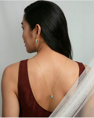 Pendientes Viceroy Jewels Plata de Ley Baño de Oro Piedras Azules y Corazón Turquesa 13240E100-93 | Joyería Onix Lugo