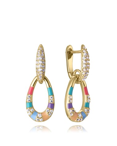 Pendientes Viceroy Jewels Plata de Ley Baño de Oro Esmalte Multicolor y Circonitas 15133E100-39 | Joyería Onix Lugo