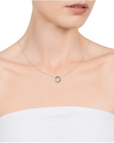Collar Viceroy Elegant Plata Bicolor Anillas Entrelazadas y Circonitas 13033C100-39 | Joyería Onix Lugo