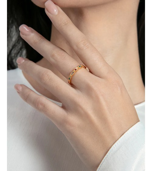 Anillo Viceroy Jewels Plata de Ley Baño de Oro y Circonitas Multicolor 2374A012-39 | Joyería Onix Lugo