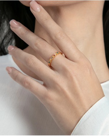 Anillo Viceroy Jewels Plata de Ley Baño de Oro y Circonitas Multicolor 2374A012-39 | Joyería Onix Lugo