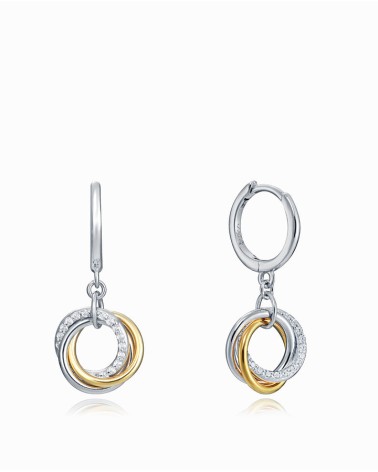 Pendientes Viceroy Elegant Plata Bicolor Anillas Entrelazadas y Circonitas 13033E100-39 | Joyería Onix Lugo