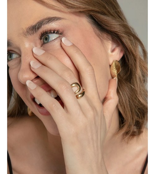 Anillo Viceroy Fashion Acero IP Dorado Diseño Abierto Ondulado 14371A | Joyería Onix Lugo
