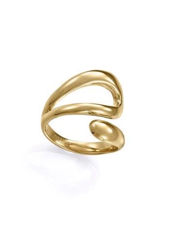 Anillo Viceroy Fashion Acero IP Dorado Diseño Abierto Ondulado 14371A | Joyería Onix Lugo
