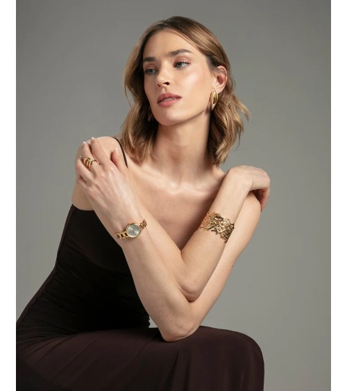 Pendientes Viceroy Fashion Acero IP Dorado Enroscados con Textura 4,1 cm 14369E01012 | Joyería Onix Lugo