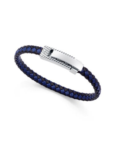 Pulsera Viceroy Hombre Magnum Piel Trenzada Negra y Azul 21,5 cm 75444P01013 | Joyería Onix Lugo