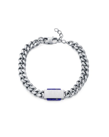 Pulsera Viceroy Hombre Magnum Acero Cadena Barbada Placa y Lapislázuli 14382P01013 | Joyería Onix Lugo