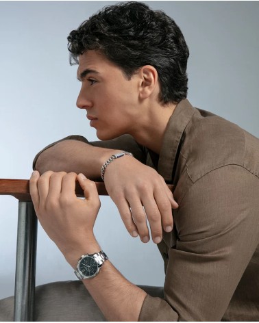 Pulsera Viceroy Hombre Magnum Acero Cadena Barbada Placa y Lapislázuli 14382P01013 | Joyería Onix Lugo