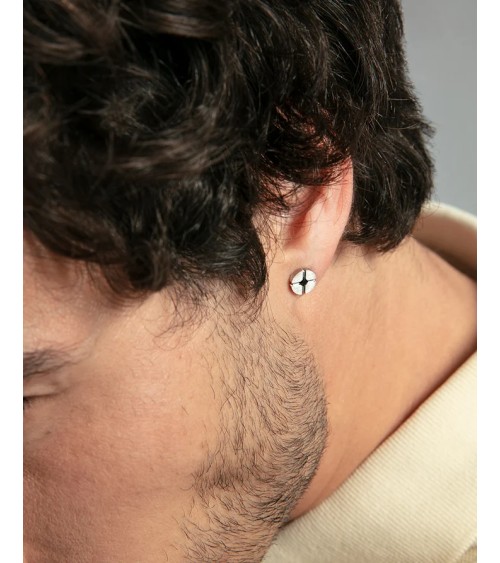 Pendientes Viceroy Hombre Magnum Acero Circonita Negra 0,7 cm 14388E01000 | Joyería Onix Lugo